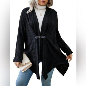 Joseph A Black Women's Asymmetrical Cardigan Sweater